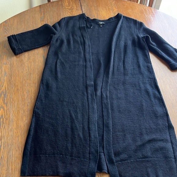 Talbots Women’s Petite 100% linen Black Cardigan size petite Short Sleeves - Picture 13 of 15